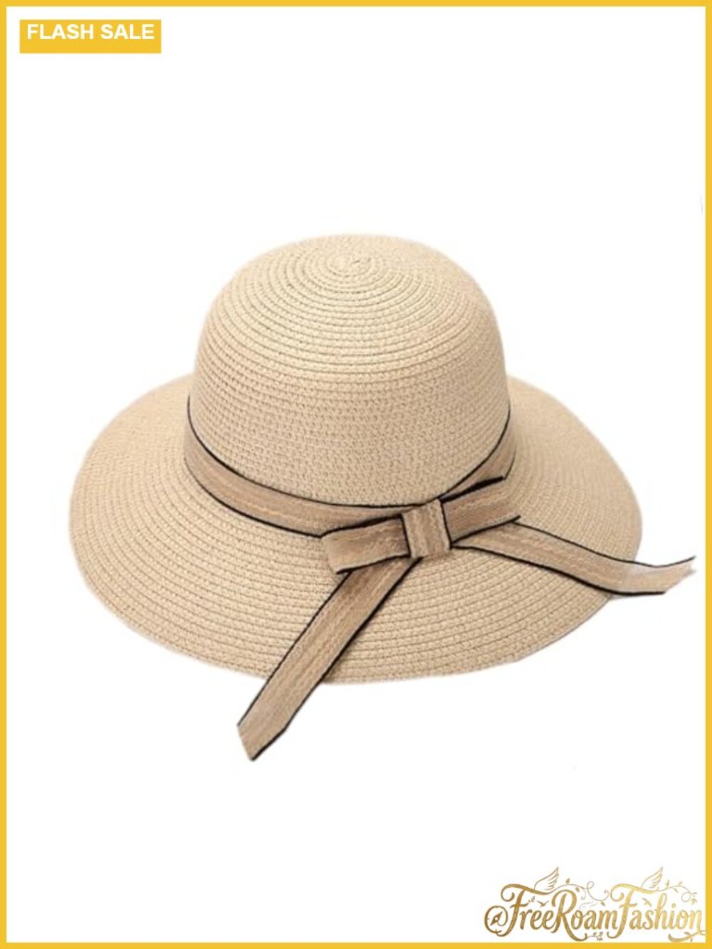 Hand Woven Straw Sun Hat Wide Brim UV Protection Beach Visor